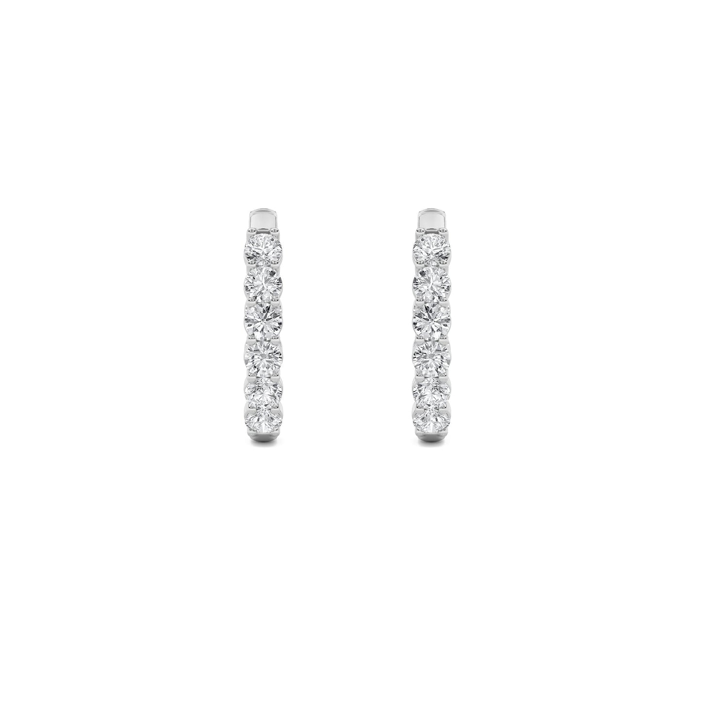 Round Shaped Lab Grown Diamond (F/VS) Inside Out Hoop Earrings in 14K Gold