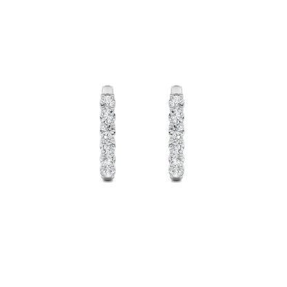 Round Shaped Lab Grown Diamond (F/VS) Inside Out Hoop Earrings in 14K Gold