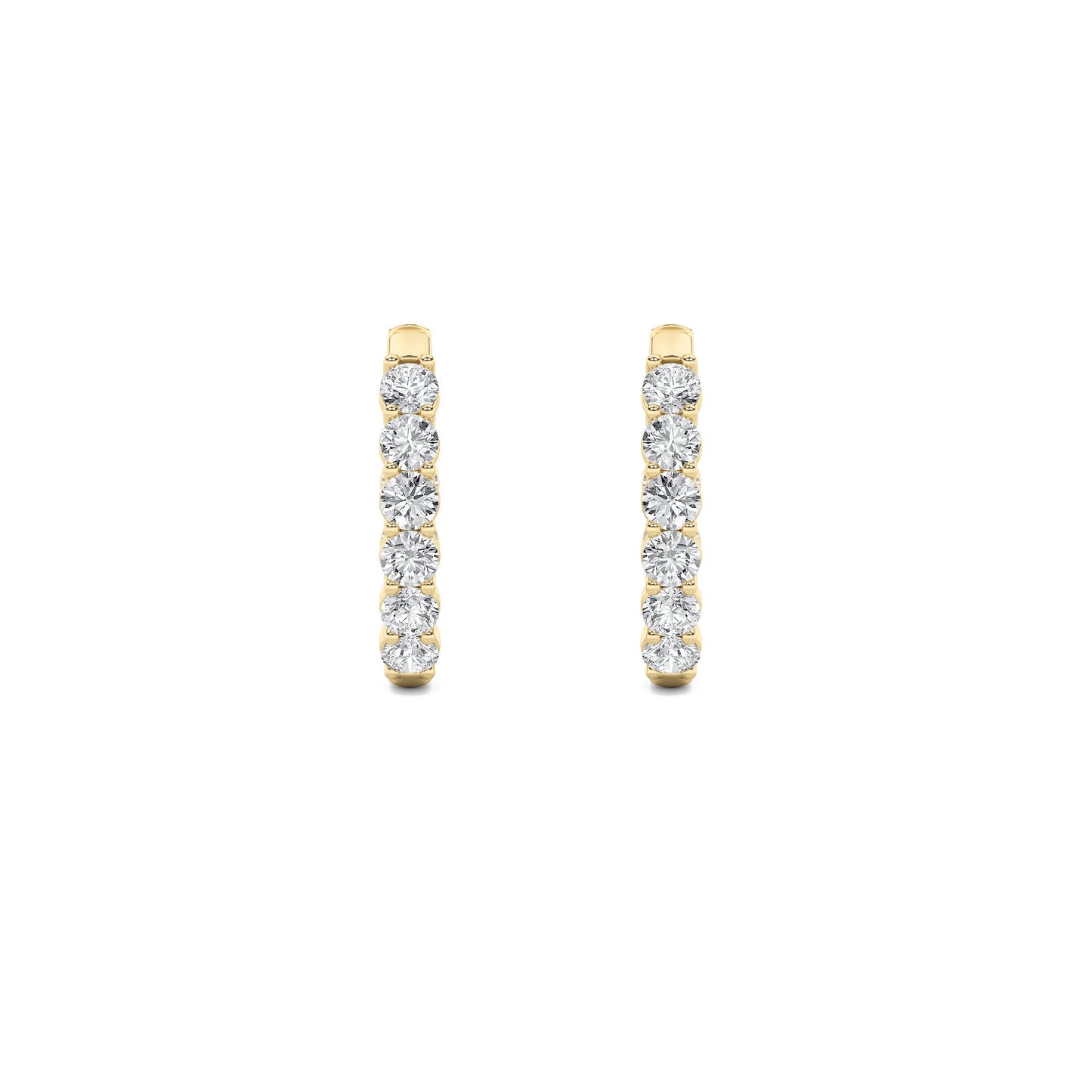 Round Shaped Lab Grown Diamond (F/VS) Inside Out Hoop Earrings in 14K Gold