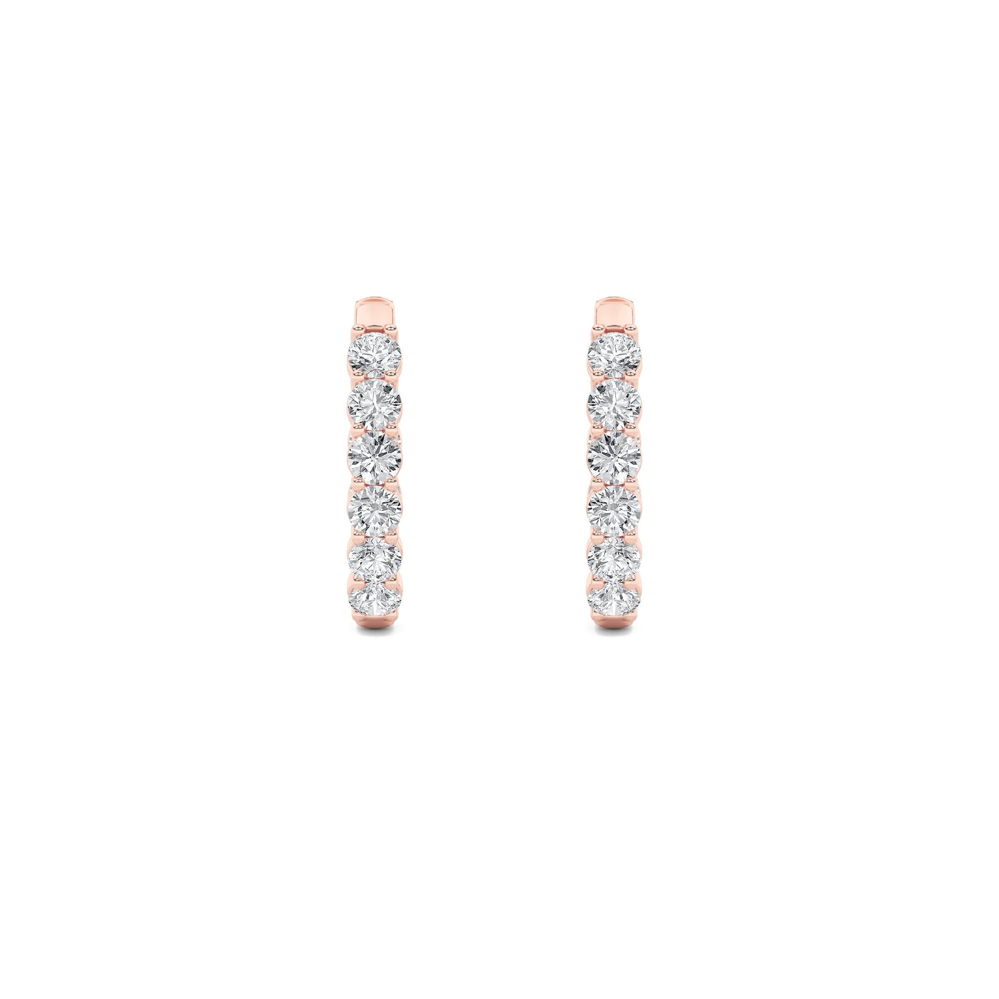 Round Shaped Lab Grown Diamond (F/VS) InsideOut Hoop Earrings in 14K Gold