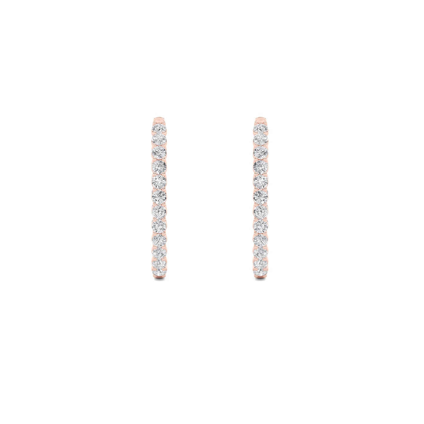Round Shaped Lab Grown Diamond (F/VS) InsideOut Hoop Earrings in 14K Gold