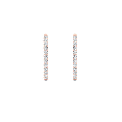 Round Shaped Lab Grown Diamond (F/VS) InsideOut Hoop Earrings in 14K Gold