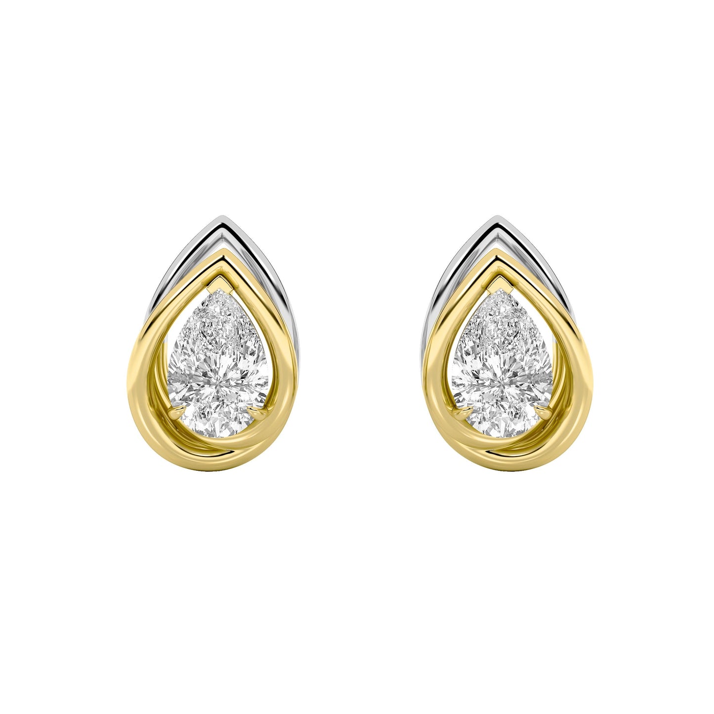 3Cttw Pear Shaped Lab Grown Diamond (G/VS) Knot Earrings in 14K Gold