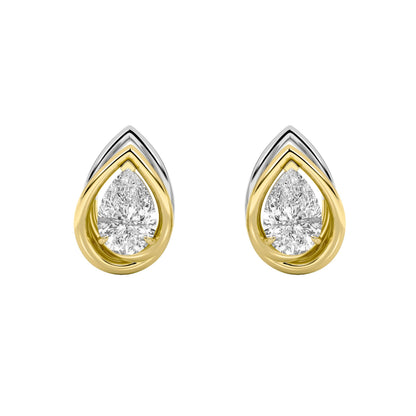 3Cttw Pear Shaped Lab Grown Diamond (G/VS) Knot Earrings in 14K Gold