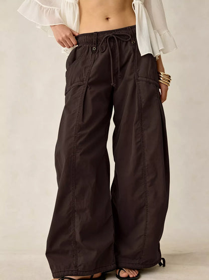 High-Waisted Cargo Wide-Leg Pants
