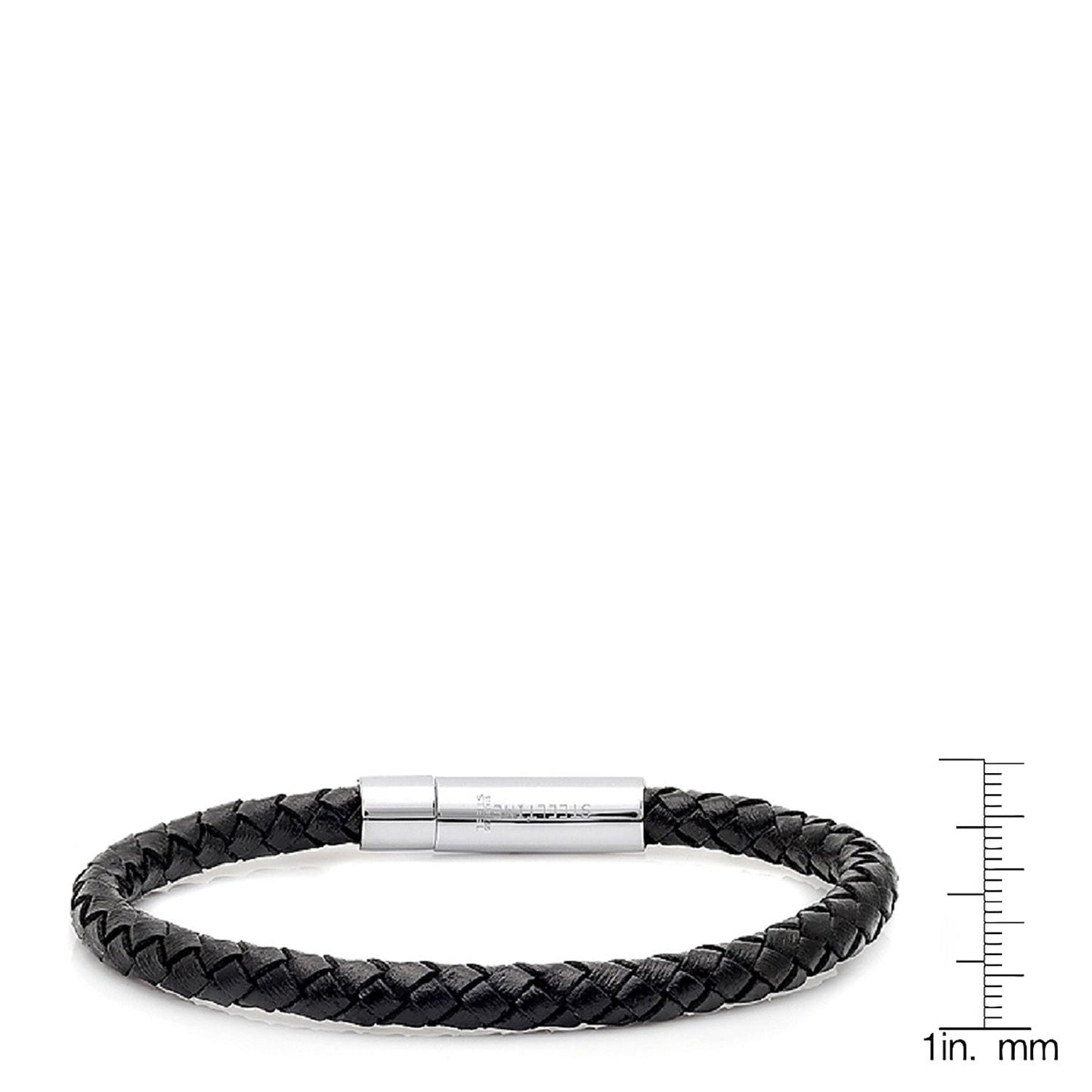 Classic Braided Leather Bracelet – Black