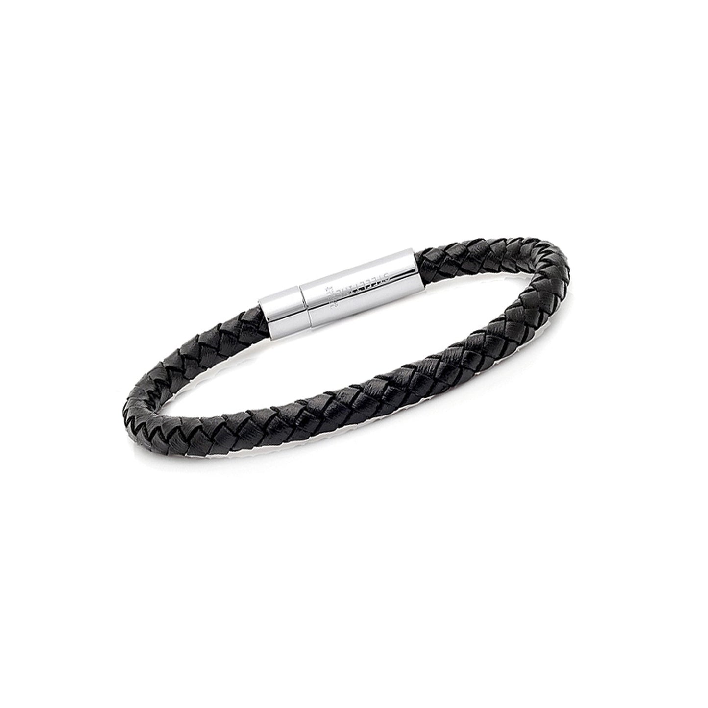 Classic Braided Leather Bracelet – Black