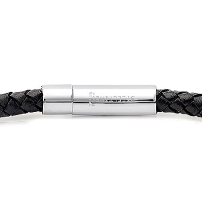 Classic Braided Leather Bracelet – Black