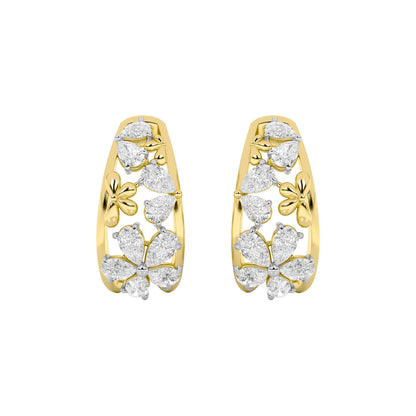 4.5Cttw Pear Shaped Lab Grown Diamond (F/VS) FancyFlower Earrings in 14K Gold