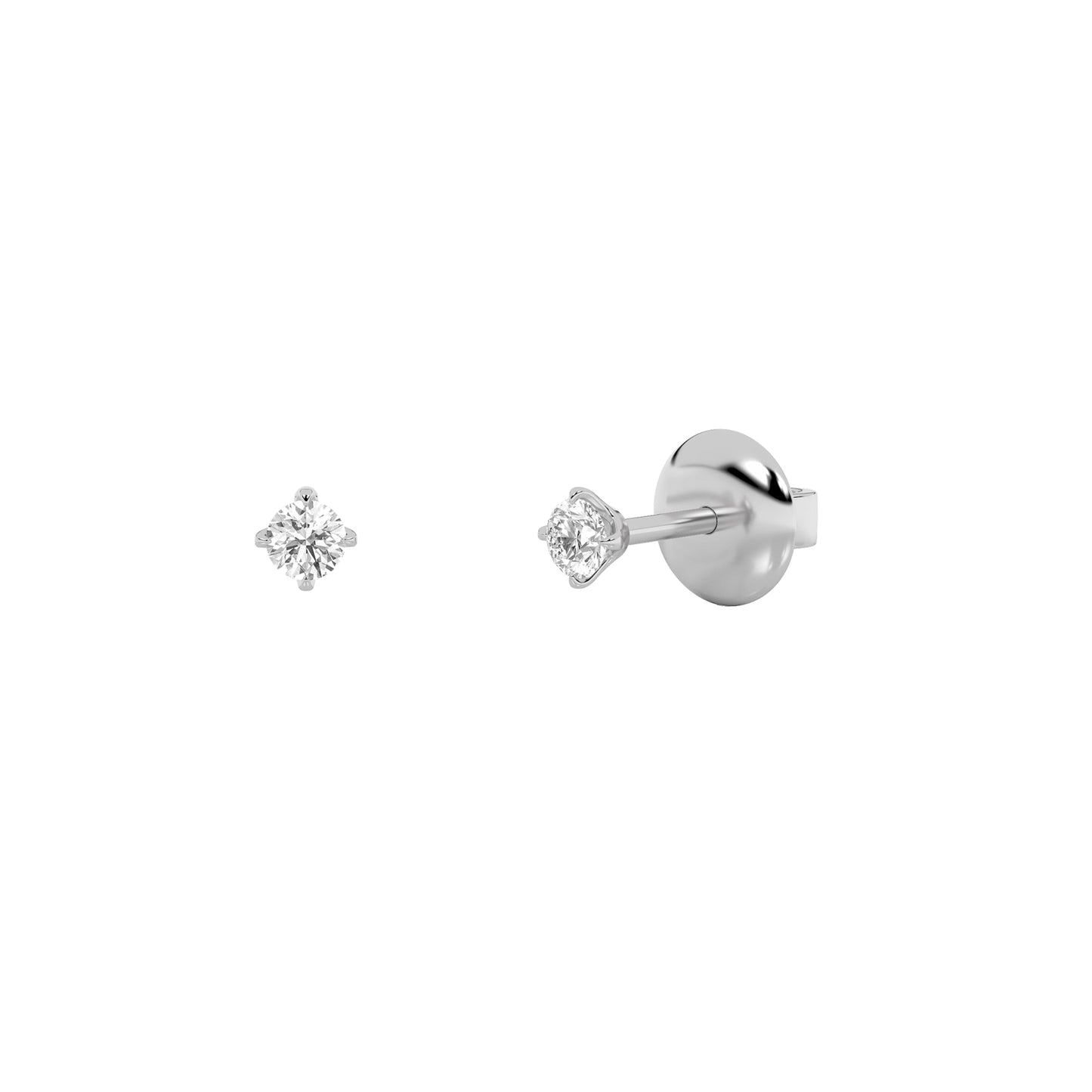 0.25Cttw Round Shaped Lab Grown Diamond (F/VS) Stud Earrings in 14K Gold