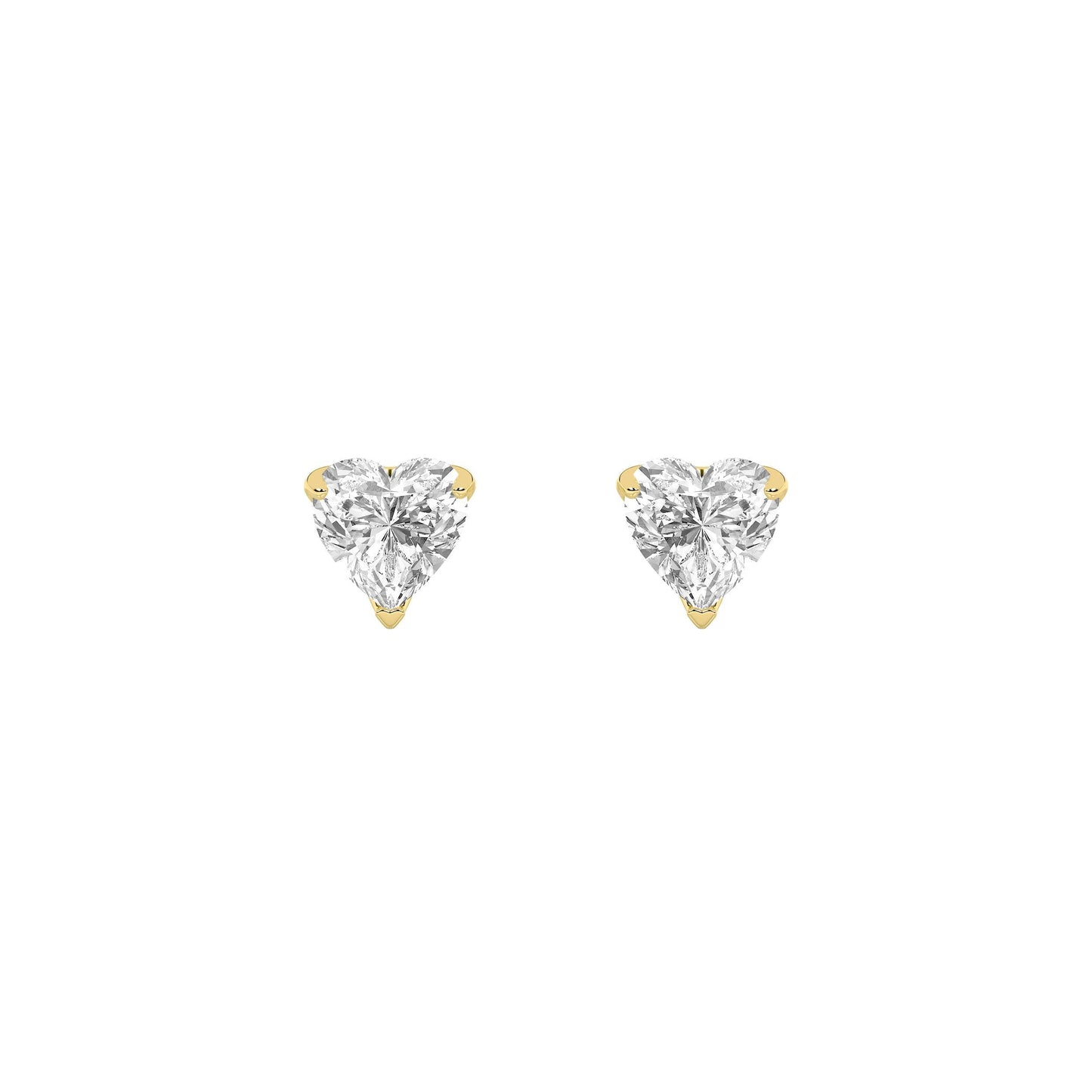 Heart Shaped Lab Grown Diamond (F/VS) HeartShaped Earrings in 14K Gold