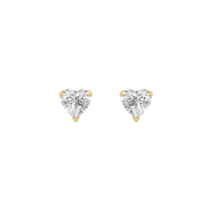 Heart Shaped Lab Grown Diamond (F/VS) HeartShaped Earrings in 14K Gold