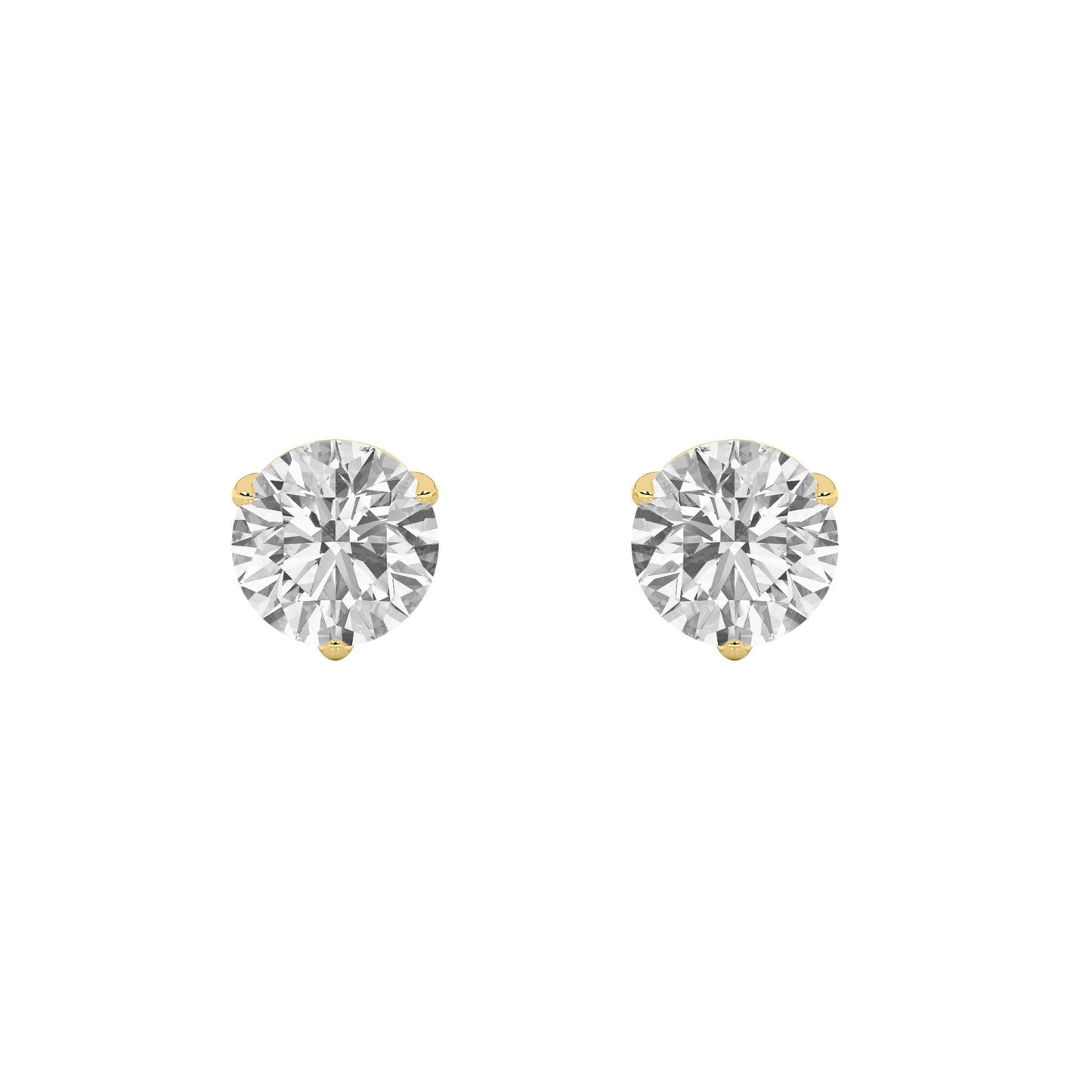 4Cttw Round Shaped Lab Grown Diamond (F/VS) Stud Earrings in 14K Gold