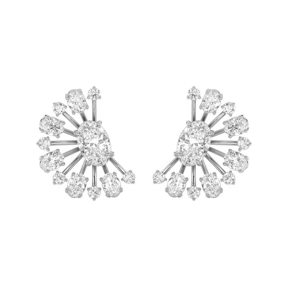 4.5Cttw Oval Shaped Lab Grown Diamond (F/VS) Astralis Earrings in 14K Gold