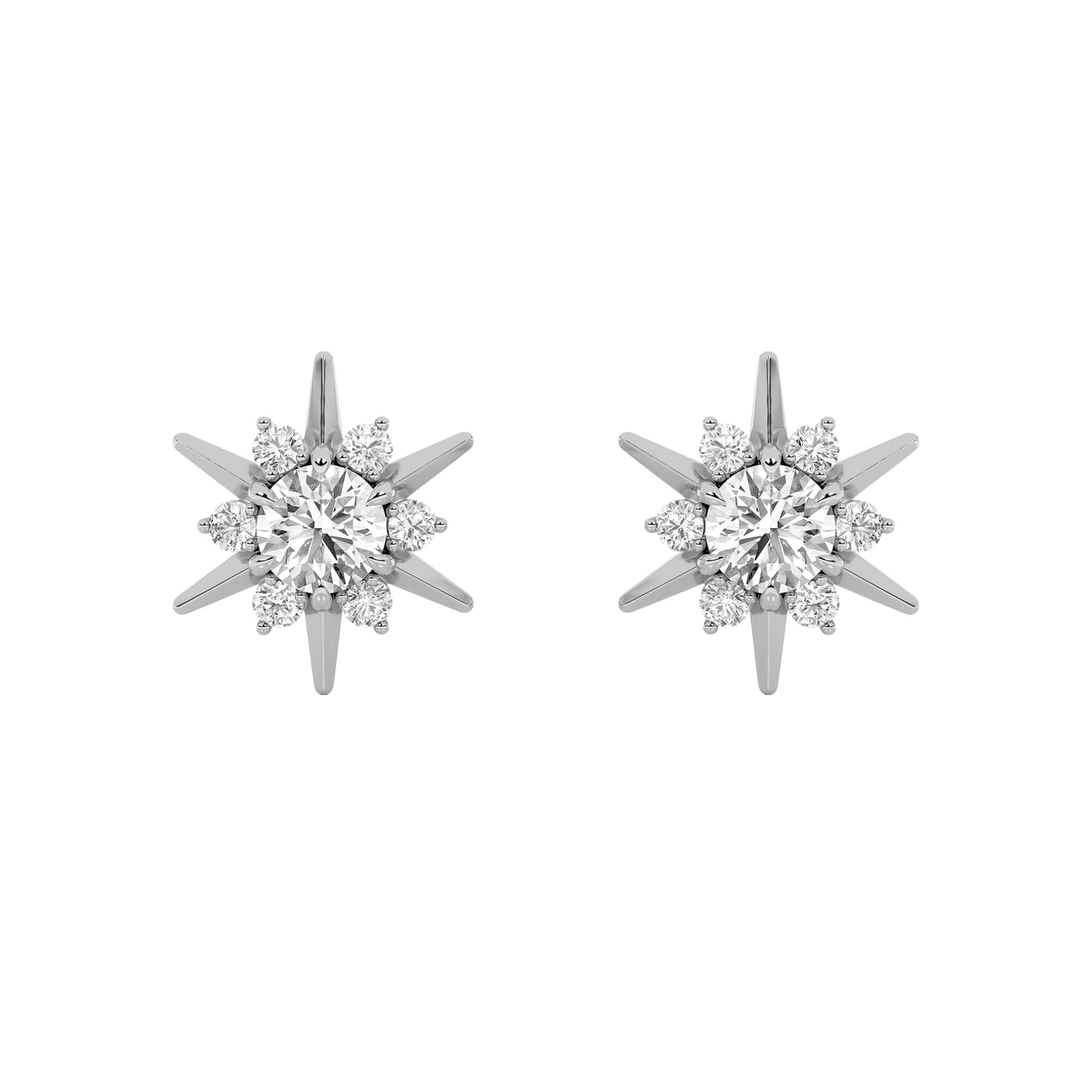 2Cttw Round Shaped Lab Grown Diamond (F/VS) Astralis Earrings in 14K Gold