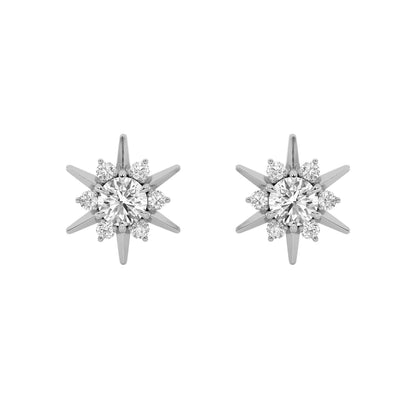 2Cttw Round Shaped Lab Grown Diamond (F/VS) Astralis Earrings in 14K Gold