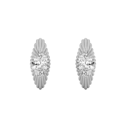 2Cttw Oval Shaped Lab Grown Diamond (F/VS) HuggieEarrings in 14K Gold