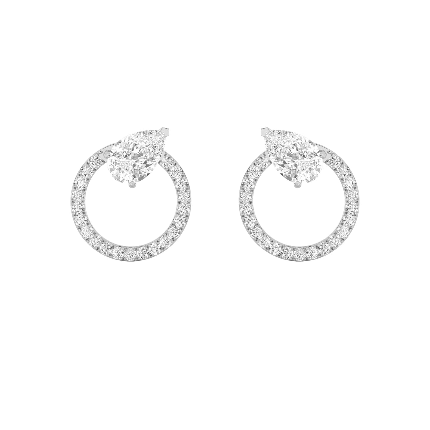 1.5Cttw Pear Shaped Lab Grown Diamond (F/VS) Dangle Fashion Earrings in 14K Gold