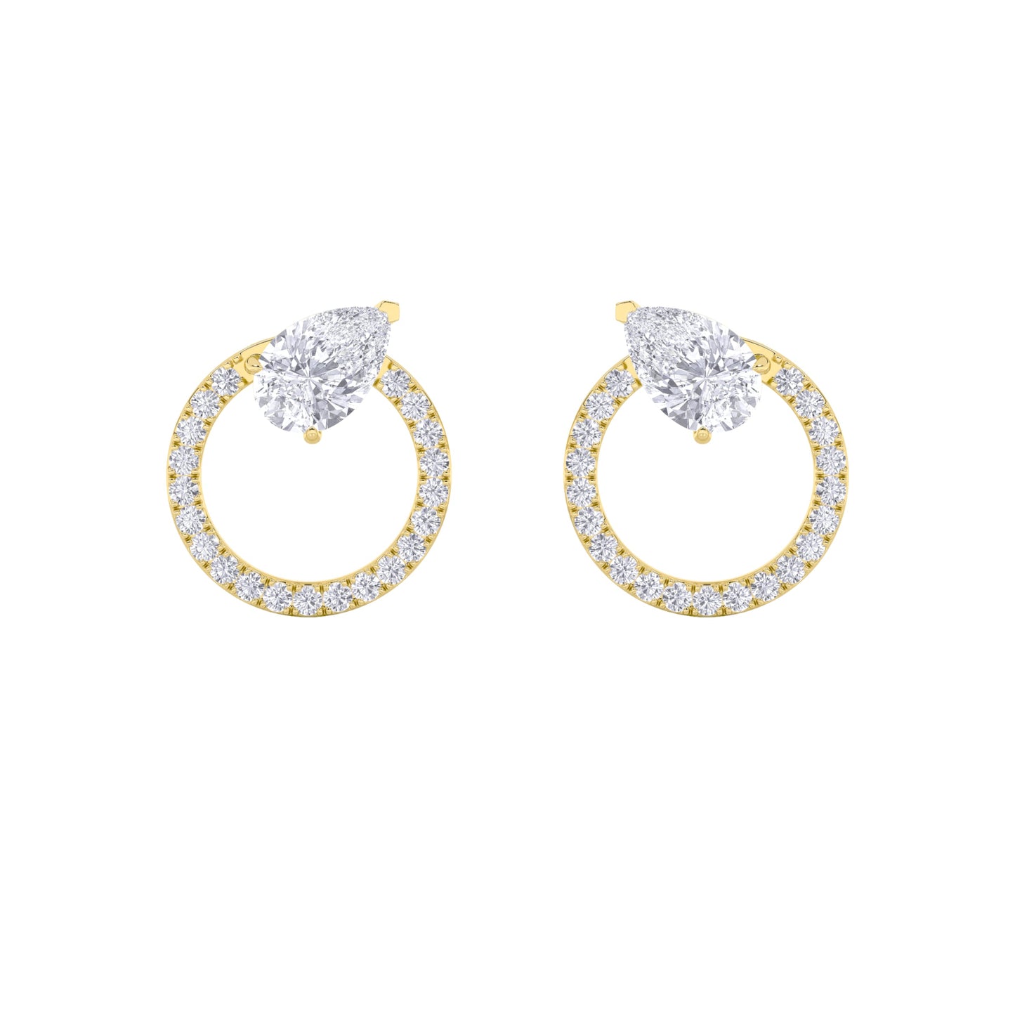 1.5Cttw Pear Shaped Lab Grown Diamond (F/VS) Dangle Fashion Earrings in 14K Gold