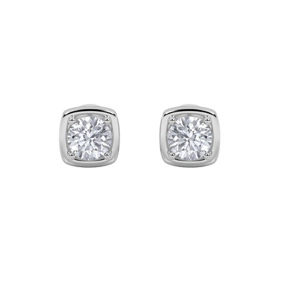 2Cttw Round Shaped Lab Grown Diamond (F/VS) Stud Earrings in 14K Gold