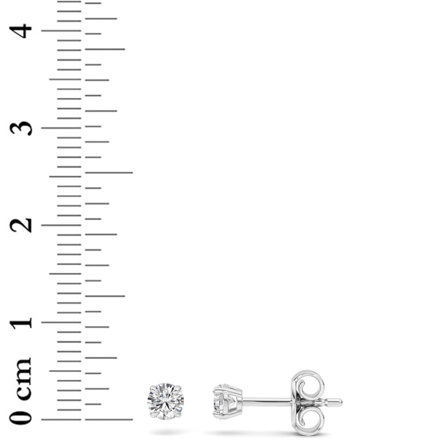 Round Shaped Lab Grown Diamond (F/VS) Stud Earrings in 14K Gold