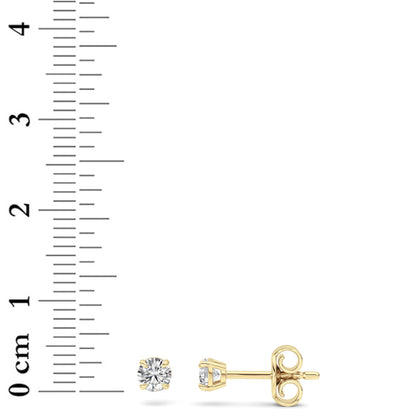 Round Shaped Lab Grown Diamond (F/VS) Stud Earrings in 14K Gold