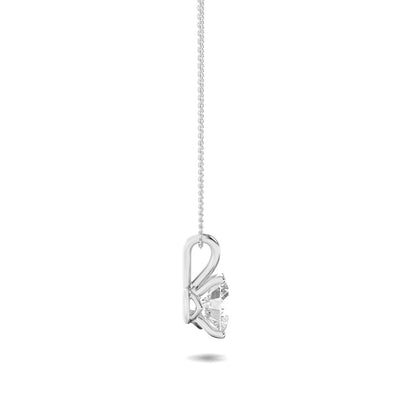 1.0-2.0ct Elongated Cushion Shaped Lab Grown Diamond (F/VS) Split Bale Solitaire Pendant in 14K White Gold