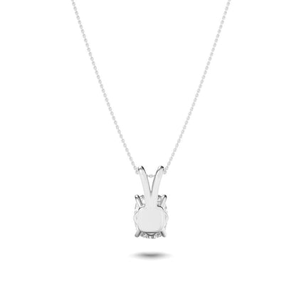 1.0-2.0ct Elongated Cushion Shaped Lab Grown Diamond (F/VS) Split Bale Solitaire Pendant in 14K White Gold