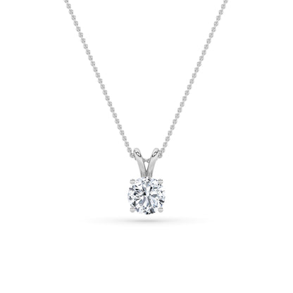 2.0ct Round Shaped Lab Grown Diamond (F/VS) Split Bale Solitaire Pendant in 14K White Gold