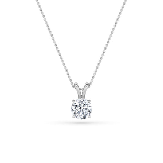 2.0ct Round Shaped Lab Grown Diamond (F/VS) Split Bale Solitaire Pendant in 14K White Gold