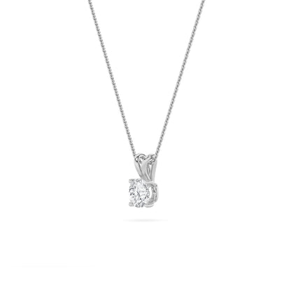 2.0ct Round Shaped Lab Grown Diamond (F/VS) Split Bale Solitaire Pendant in 14K White Gold