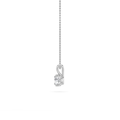 2.0ct Round Shaped Lab Grown Diamond (F/VS) Split Bale Solitaire Pendant in 14K White Gold