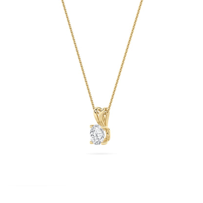 1.0-3.0ct Round Shaped Lab Grown Diamond (F/VS) Split Bale Solitaire Pendant in 14K Yellow Gold
