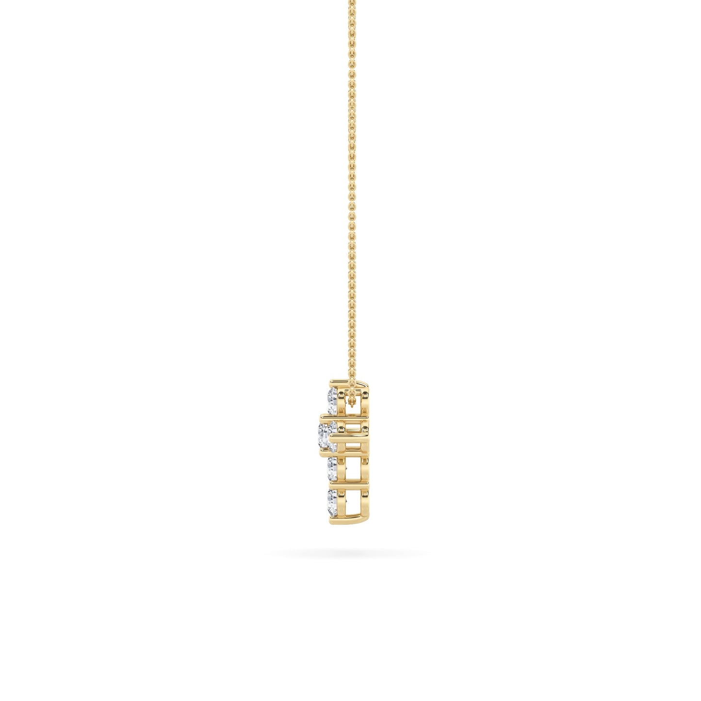 1.5ct Round Shaped Lab Grown Diamond (F/VS) Cross Pendant in 14K Yellow Gold