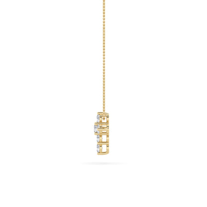 1.5ct Round Shaped Lab Grown Diamond (F/VS) Cross Pendant in 14K Yellow Gold
