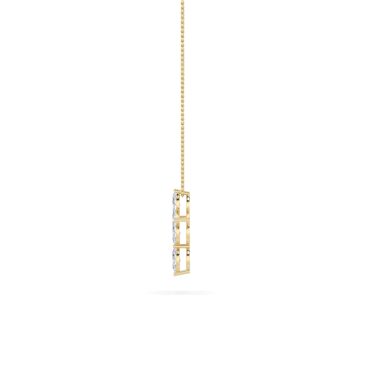 1.5ct Marquise Shaped Lab Grown Diamond (F/VS) Cross Pendant in 14K Yellow Gold