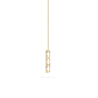1.5ct Marquise Shaped Lab Grown Diamond (F/VS) Cross Pendant in 14K Yellow Gold
