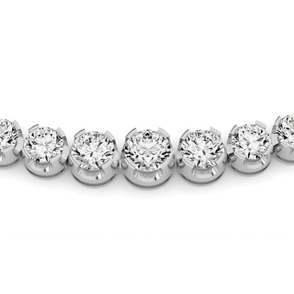 Round (F/VS) Lab Grown Diamond Prong 14K White Gold Graduating Full Riviera Tennis Necklace