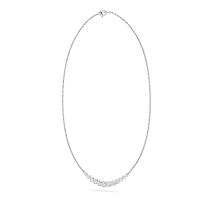 3.0ct Round Shaped Lab Grown Diamond (F/VS) Graduating half Necklace in 14K White Gold