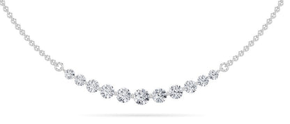 3.0ct Round Shaped Lab Grown Diamond (F/VS) Graduating half Necklace in 14K White Gold