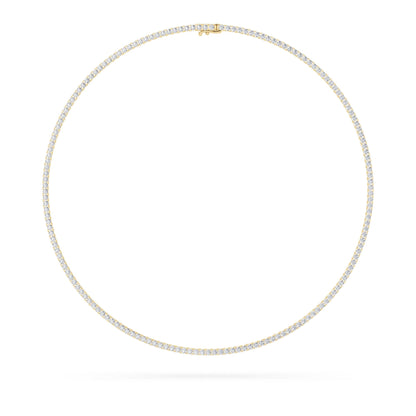 Round (F/VS) Lab Grown Diamond Prong 14K Yellow Gold Classic Eternity Tennis Necklace
