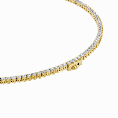 10.0-15.0ct Round Shaped Lab Grown Diamond (F/VS) Three Prong Graduating Necklace in 14K Yellow Gold