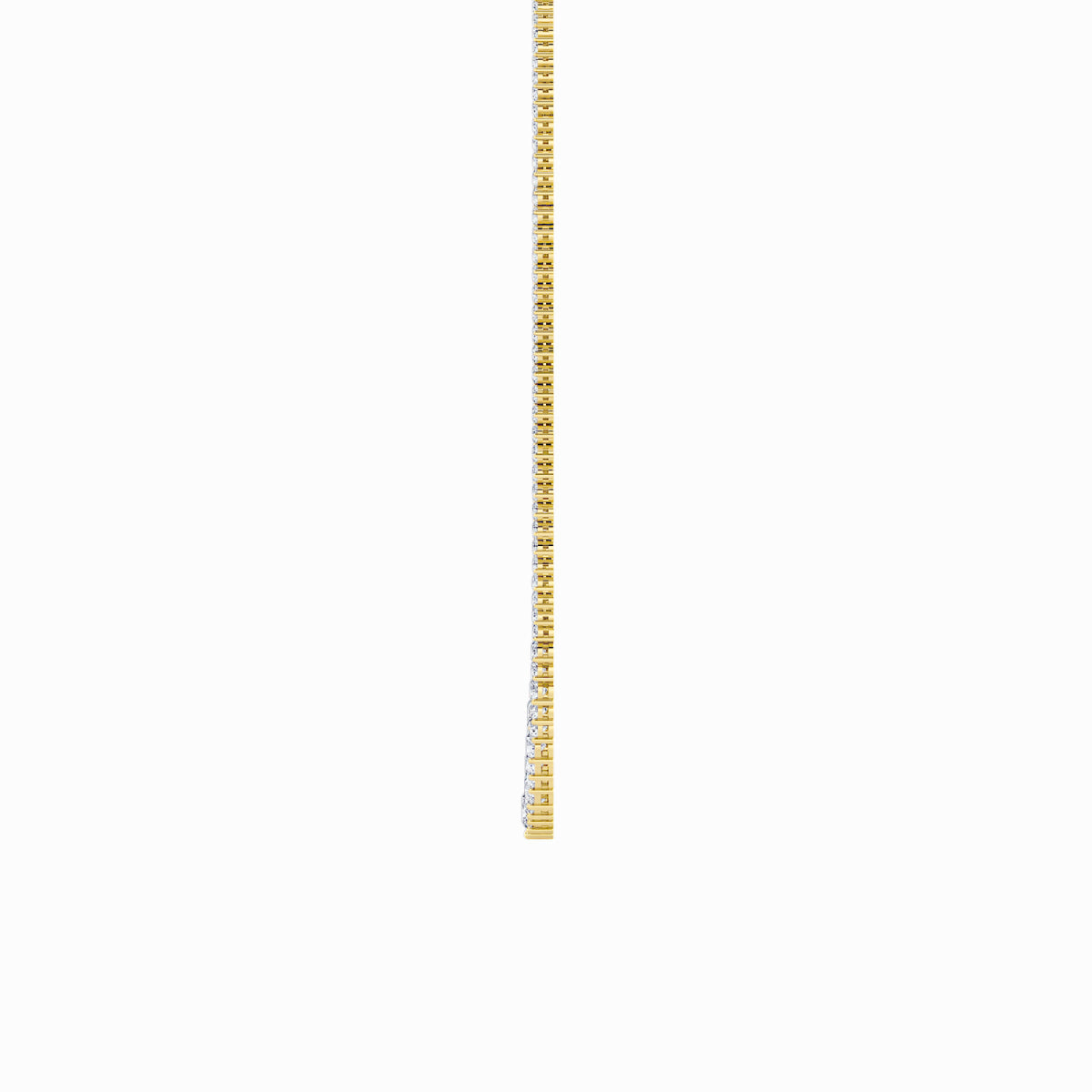 10.0-15.0ct Round Shaped Lab Grown Diamond (F/VS) Three Prong Graduating Necklace in 14K Yellow Gold
