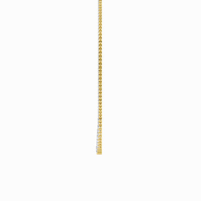 10.0-15.0ct Round Shaped Lab Grown Diamond (F/VS) Three Prong Graduating Necklace in 14K Yellow Gold