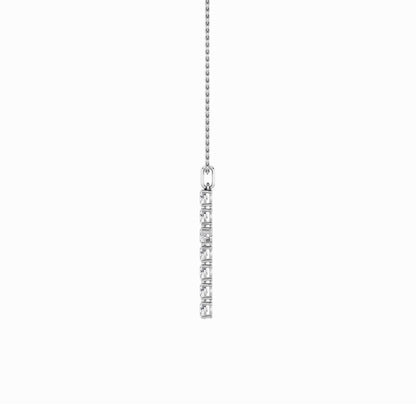 2.0ct Oval Shaped Lab Grown Diamond (F/VS) Cross Pendant in 14K White Gold