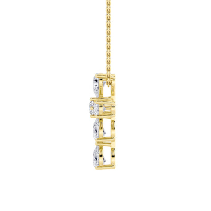2.5ct Pear Shaped Lab Grown Diamond (F/VS) Cross Pendant in 14K Yellow Gold