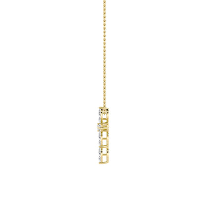 2.0ct Marquise Shaped Lab Grown Diamond (F/VS) Cross Pendant in 14K Yellow Gold