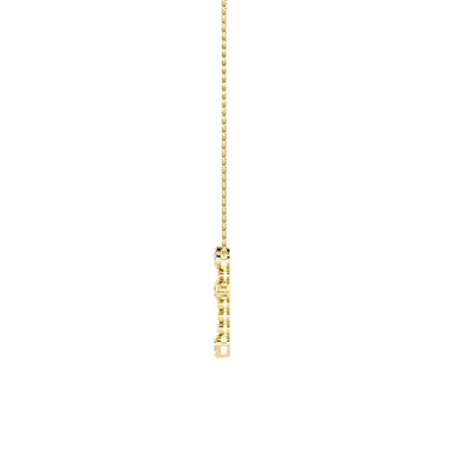 1.5ct Pear Shaped Lab Grown Diamond (F/VS) CrossPendant in 14K Yellow Gold