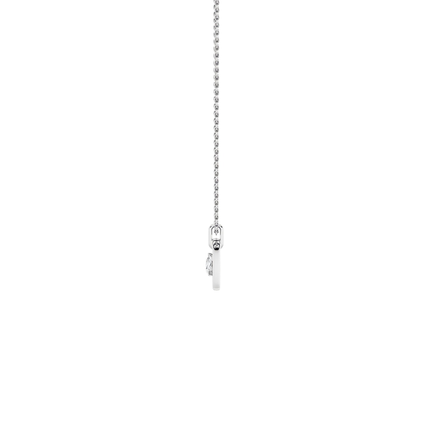 1.0ct Pear Shaped Lab Grown Diamond (F/VS) Heart Shaped Dangle Pendant in 14K White Gold