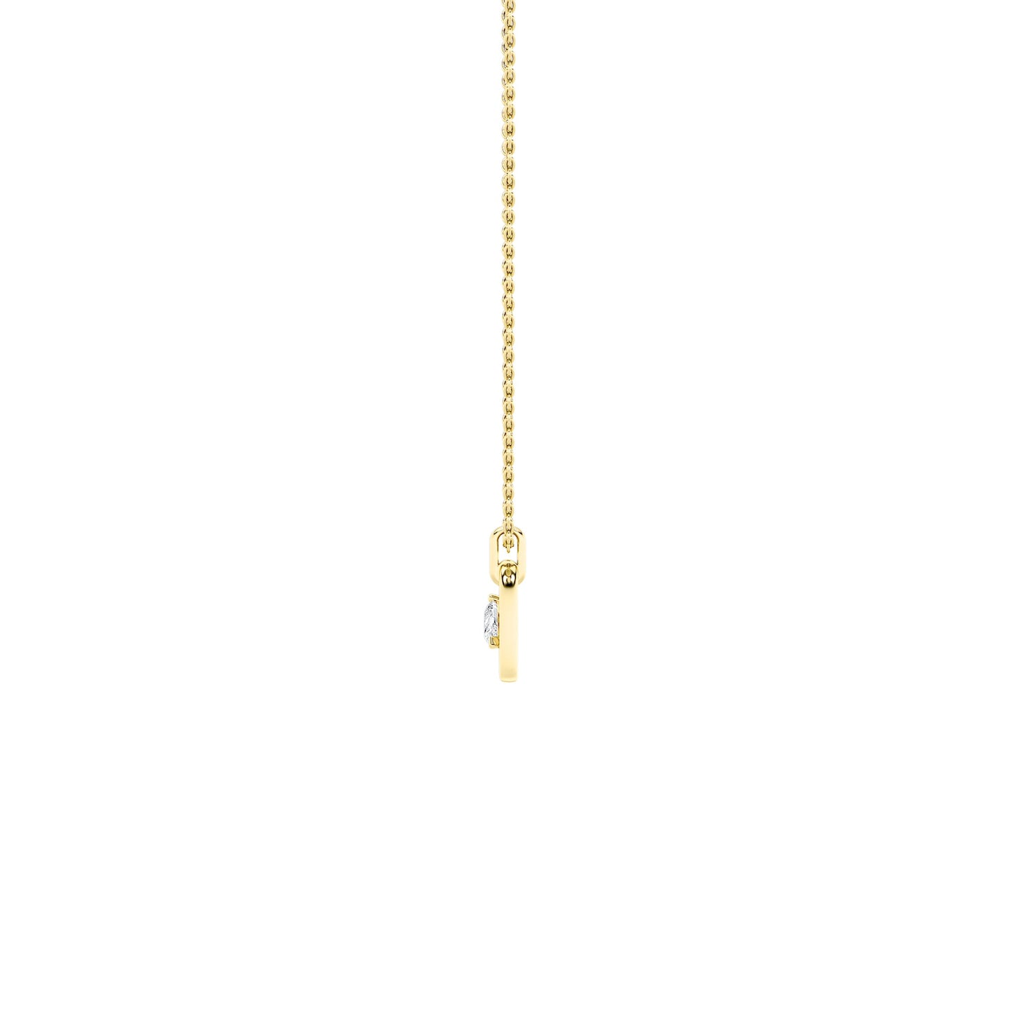 1.0ct Pear Shaped Lab Grown Diamond (F/VS) Heart Shaped Dangle Pendant in 14K Yellow Gold